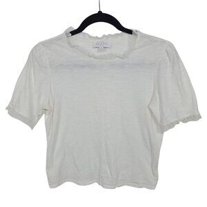 Love & Piece Top Womens Medium Lightweight T Shirt Frilly Short Sleeve Summer